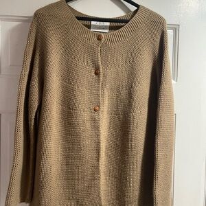 Zara Tan Cardigan with Button Accents - Girls - 11-12y